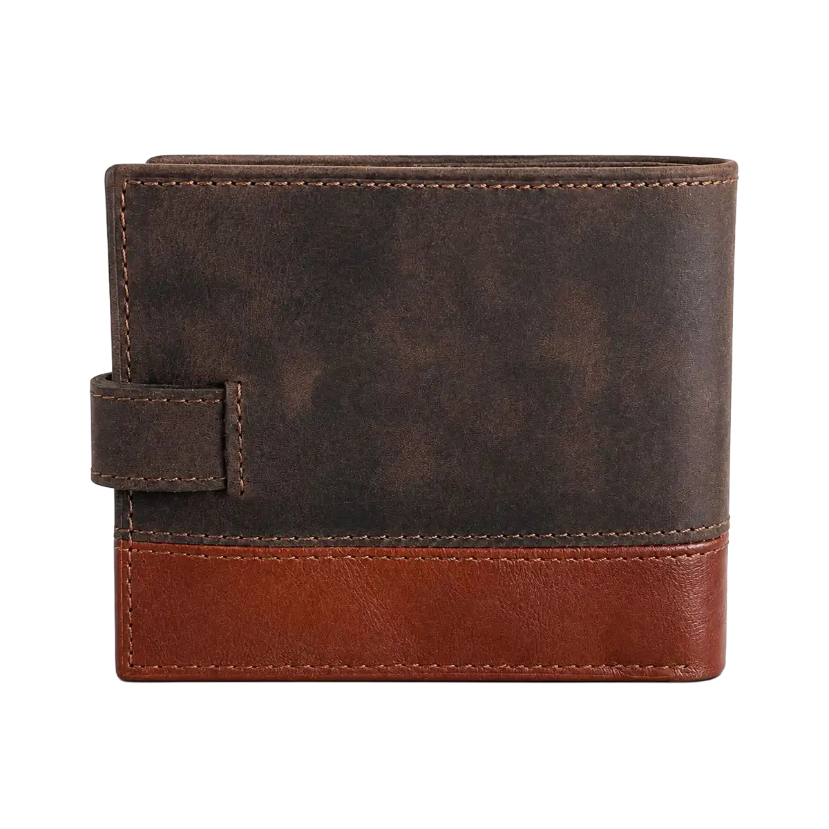 Billetera de Cuero Engrasado con Broche y Monedero - Imagen 3