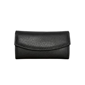 Billetera de Cuero Negra para Mujer