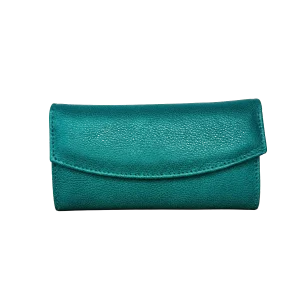 Billetera de Cuero Verde para Mujer