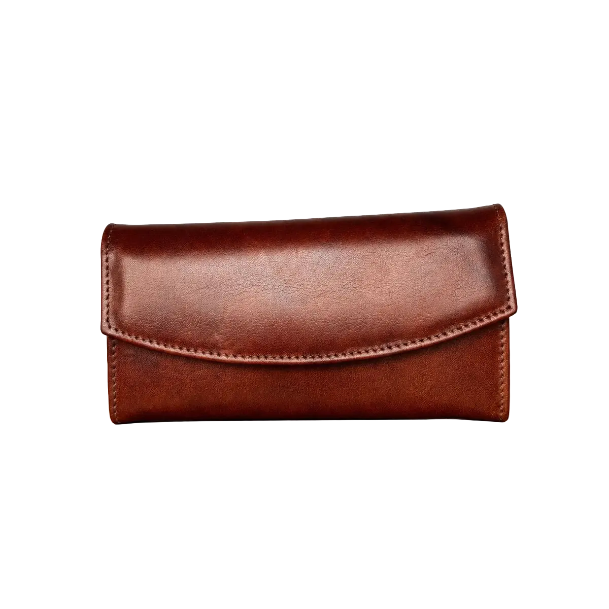 Billetera Larga de Cuero Café para Mujer - Imagen 2