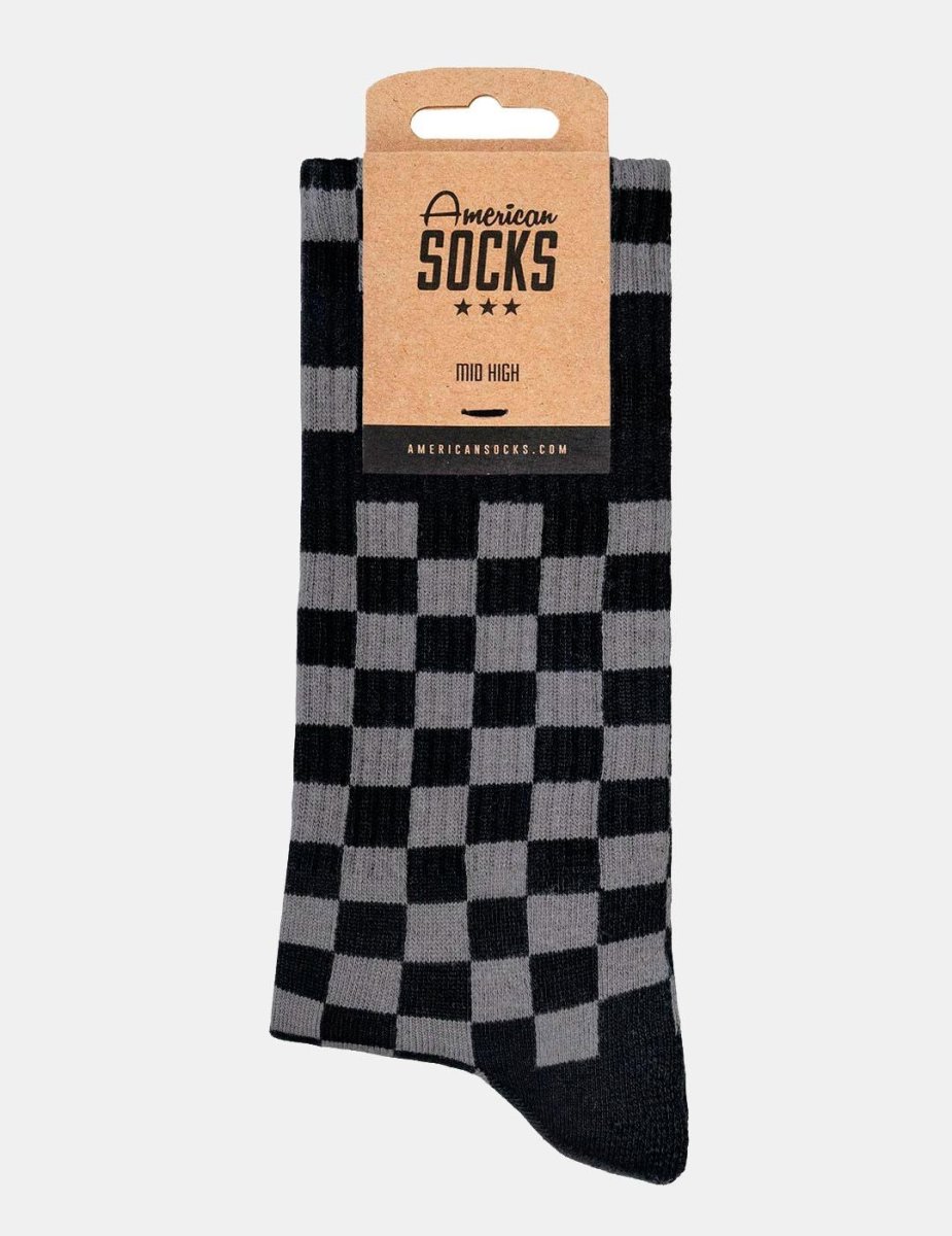 Calcetines AMERICAN SOCKS MID HIGH - Checkerboard Black/Grey - Imagen 3