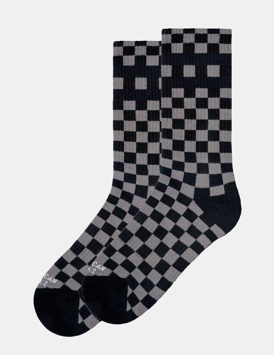 Calcetines AMERICAN SOCKS MID HIGH - Checkerboard Black/Grey - Imagen 2