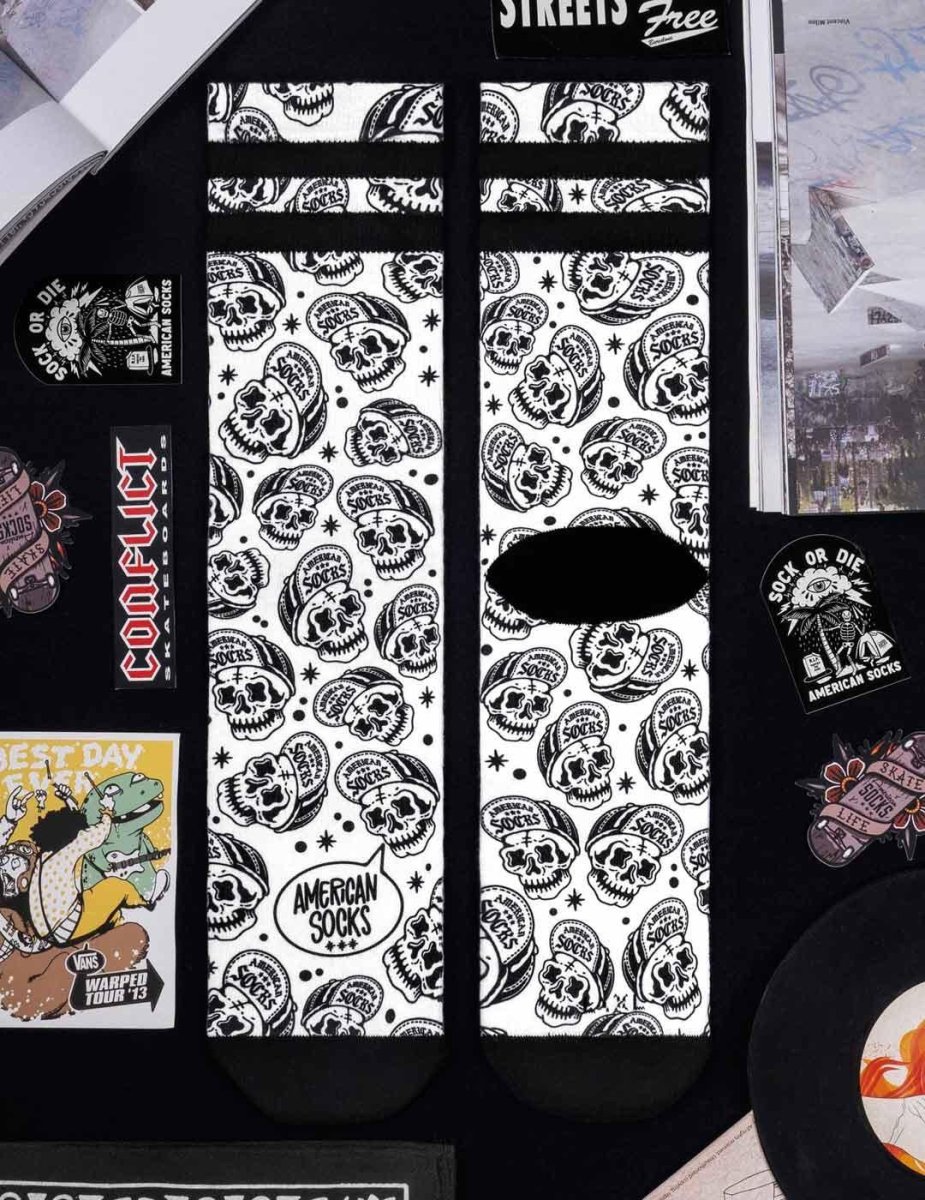 Calcetines AMERICAN SOCKS MID HIGH - Skater Skull 22 - Imagen 5