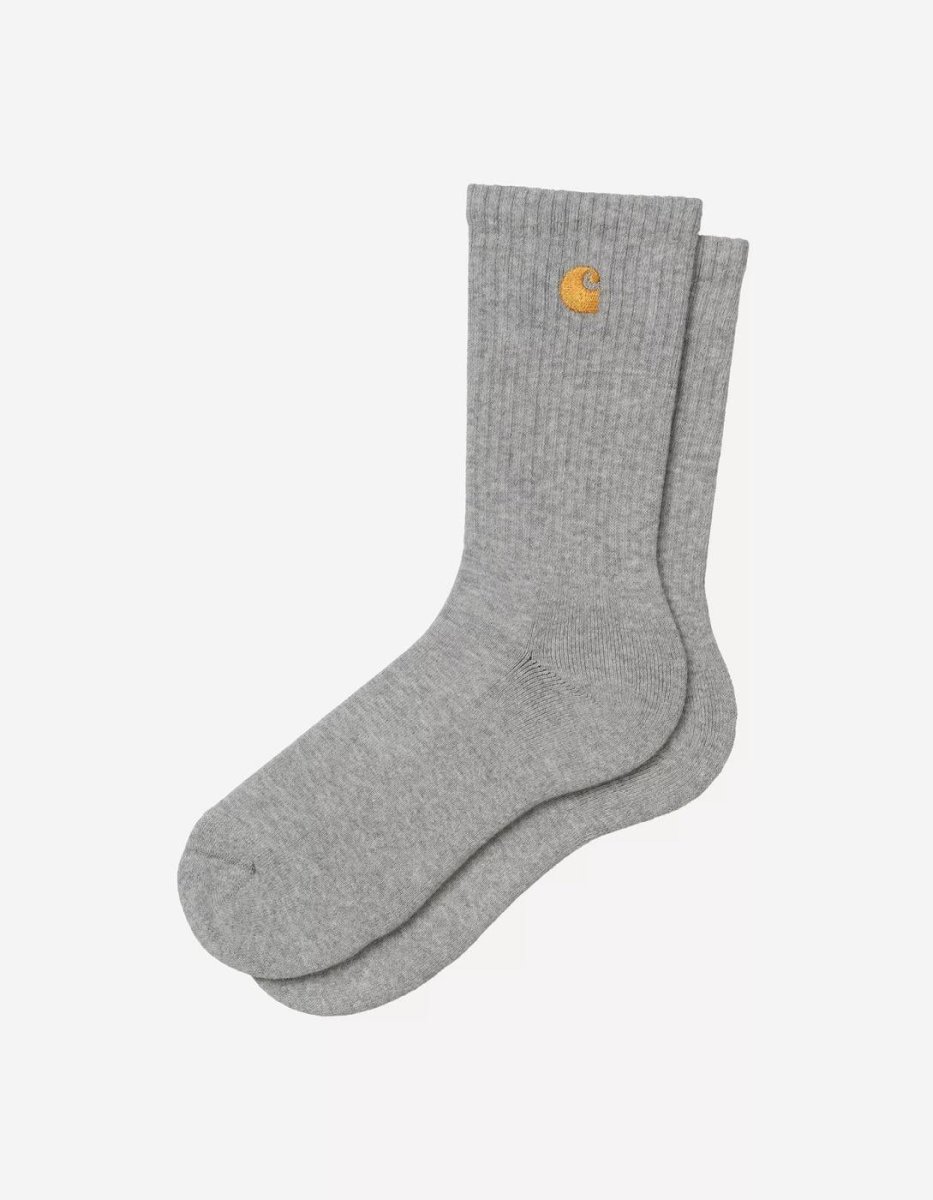 Calcetines CARHARTT WIP CHASE - Grey Heather / Gold - Imagen 2