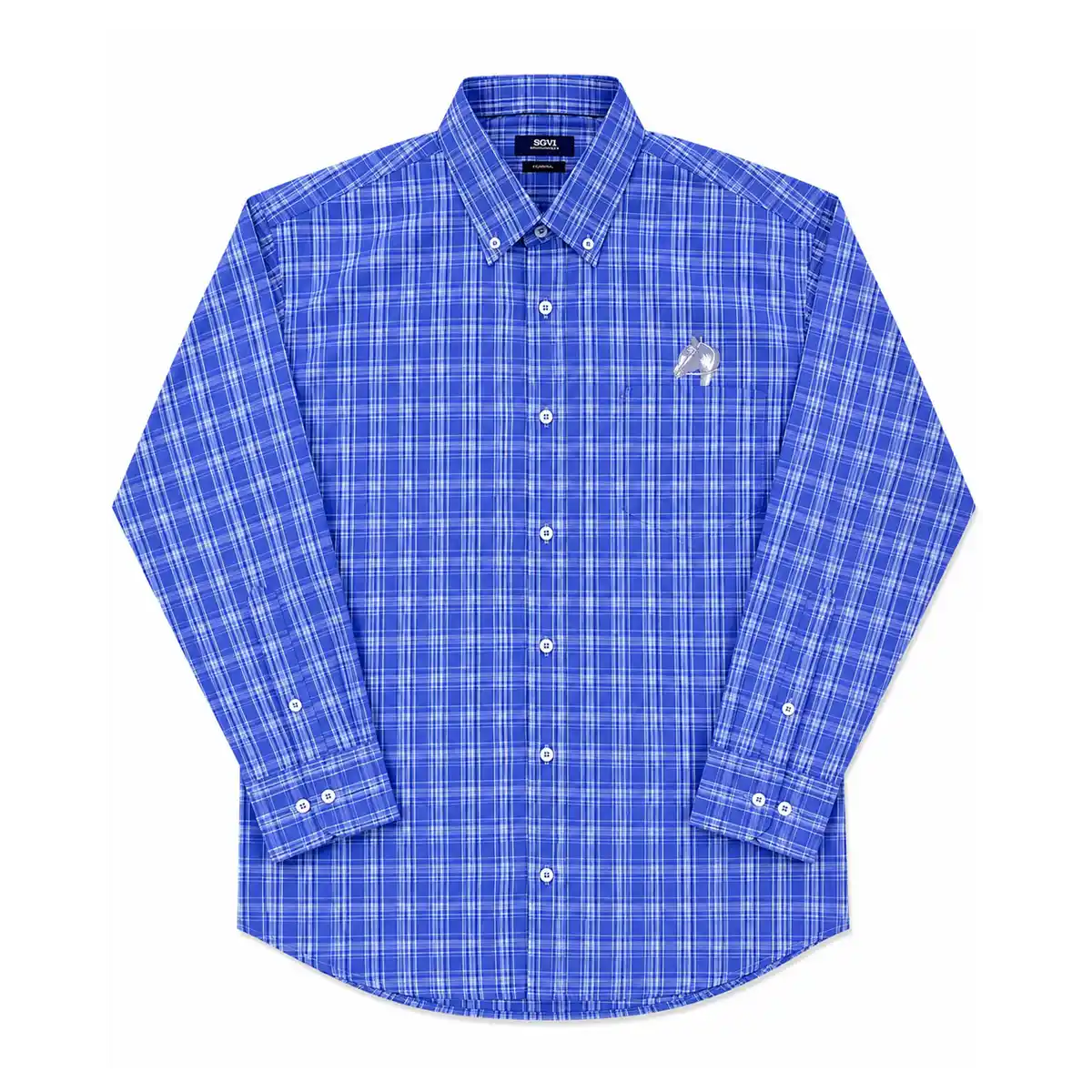 Camisa Cuadrillé Azul 100% Algodón