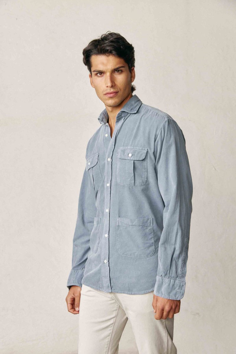 Camisa Micropana 4 Bolsillos - Azul Lavado - Imagen 2