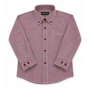 Camisa Missouri de Microcuadros Burdeo y Blanco