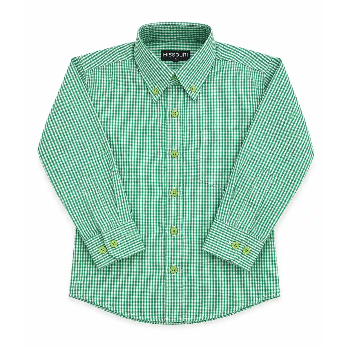 Camisa Missouri de Microcuadros Verde y Blanco - Imagen 2