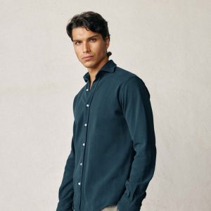 Camisa de Piqué - Azul Petróleo