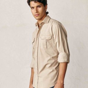 Camisa de Popelín Dos Bolsillos - Camel