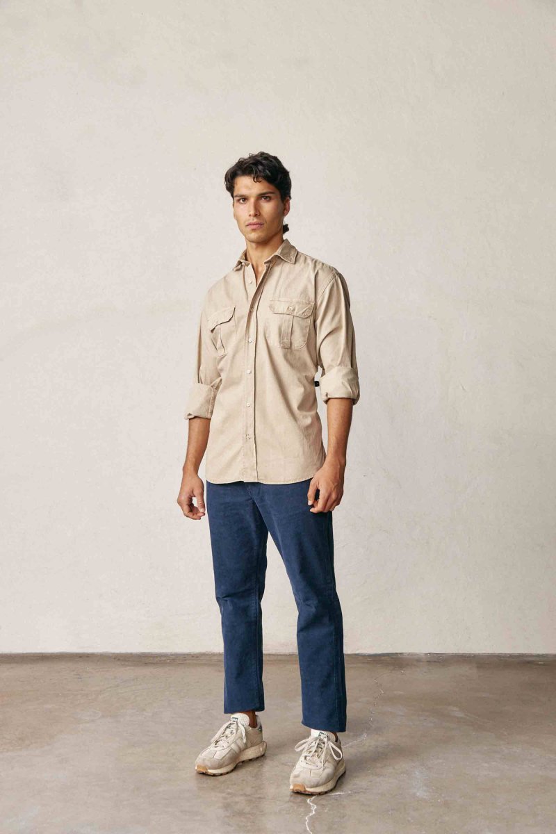 Camisa de Popelín Dos Bolsillos - Camel - Imagen 3