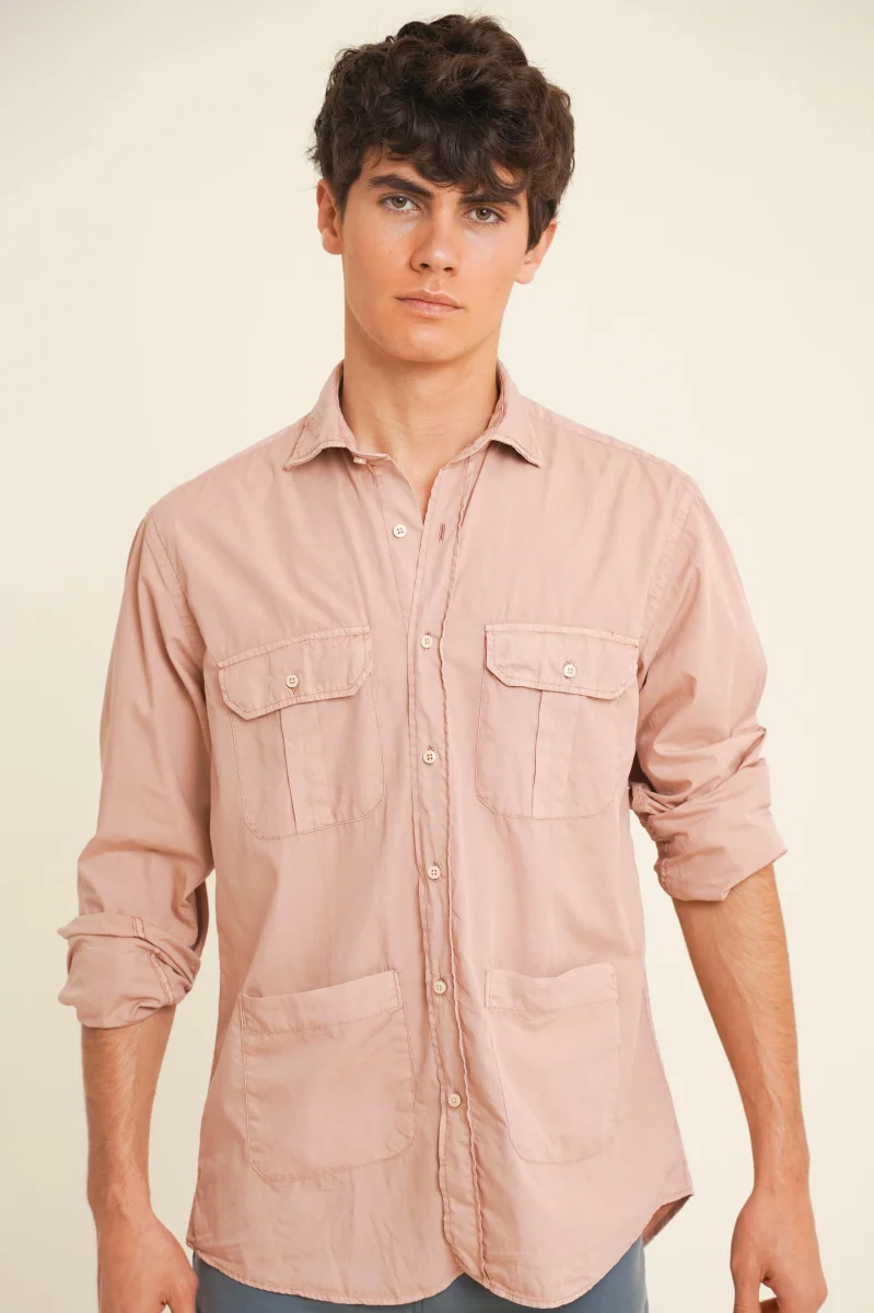 Camisa De Popelín Cuatro Bolsillos - Rosa - Imagen 3