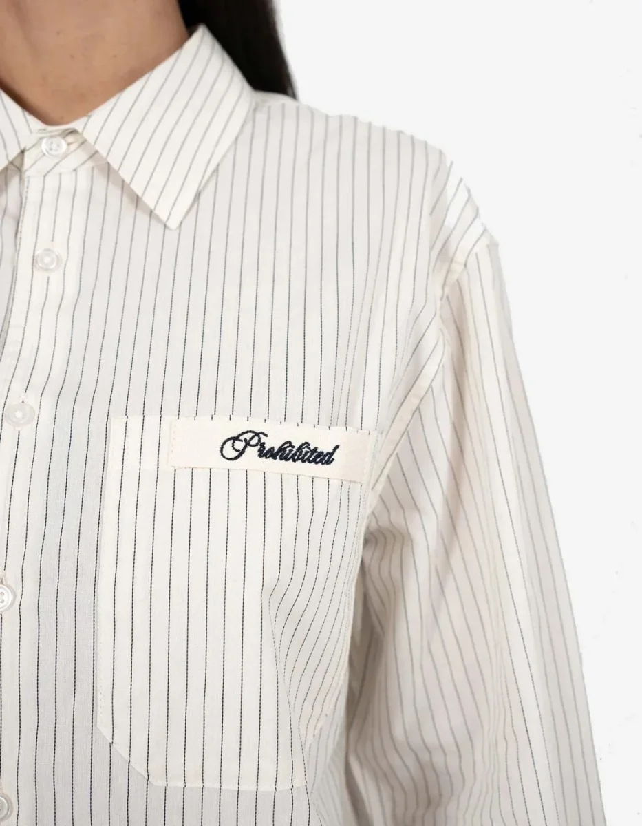 Camisa PROHIBITED DRIFT DRESS - Off White - Imagen 5