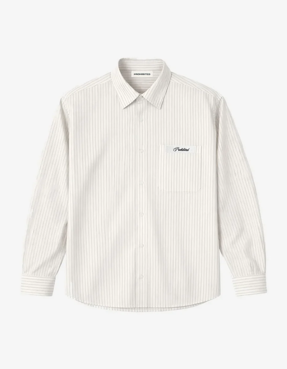Camisa PROHIBITED DRIFT DRESS - Off White - Imagen 7