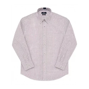 Camisa SGVI Microcuadro Burdeo 100% Algodón