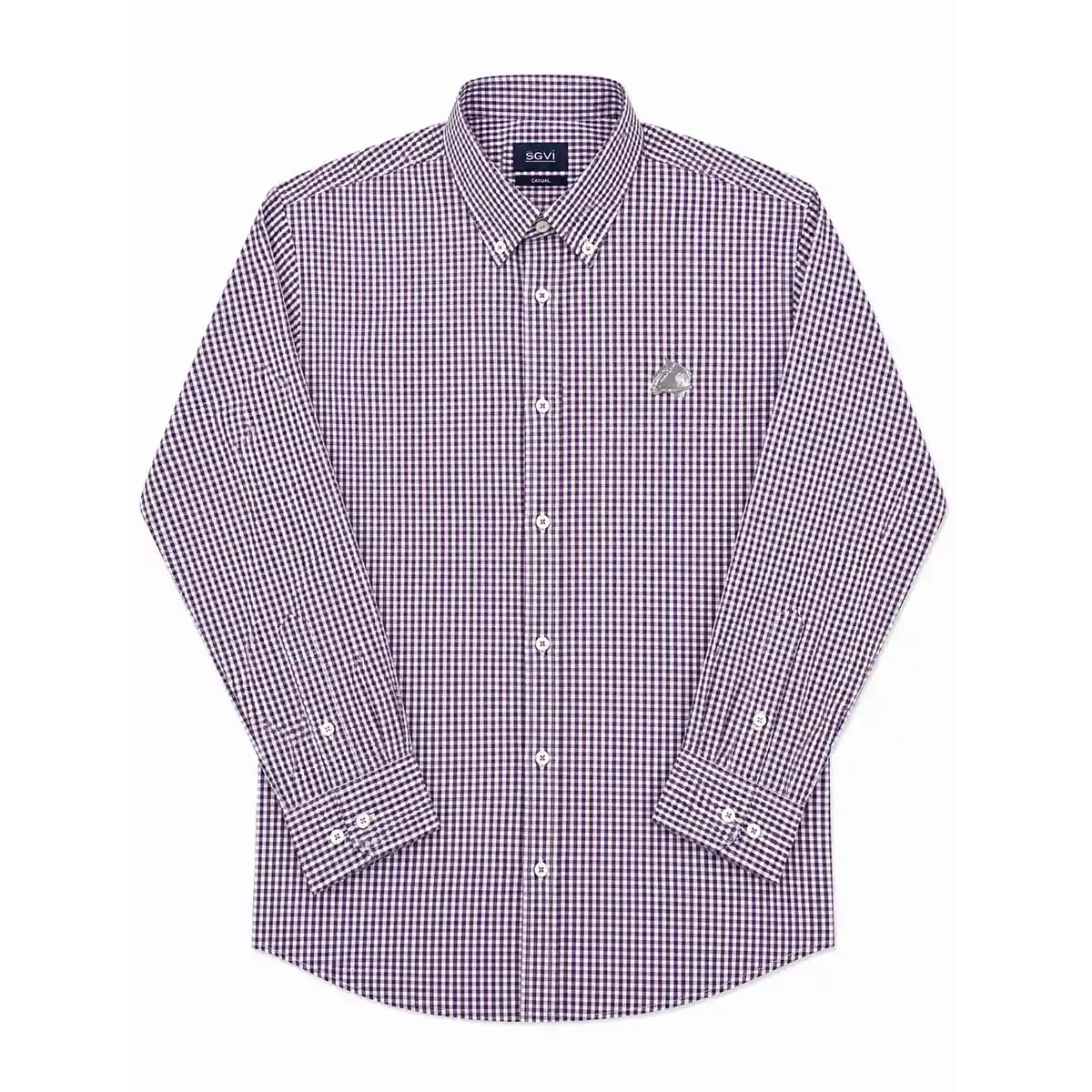 Camisa SGVI Microcuadro Morado - Imagen 2