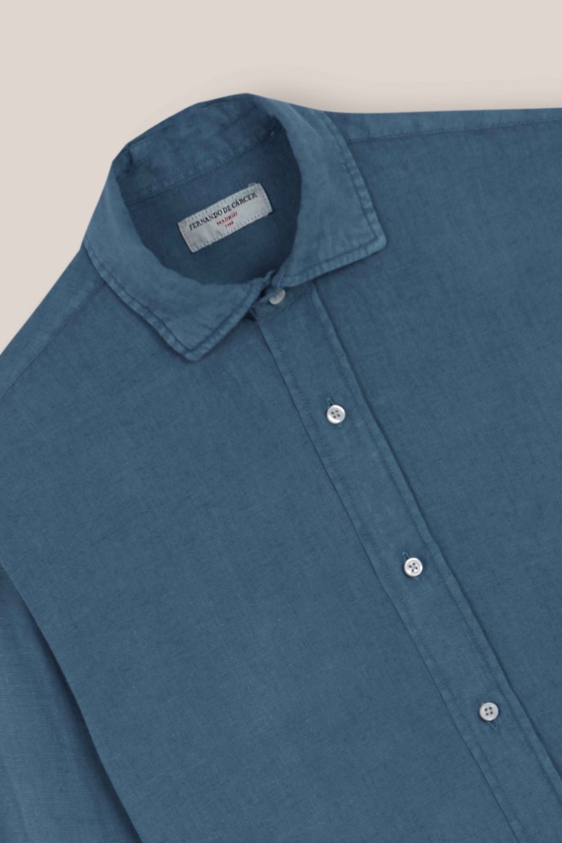 Camisa de Lino - Azul Petróleo - Imagen 3
