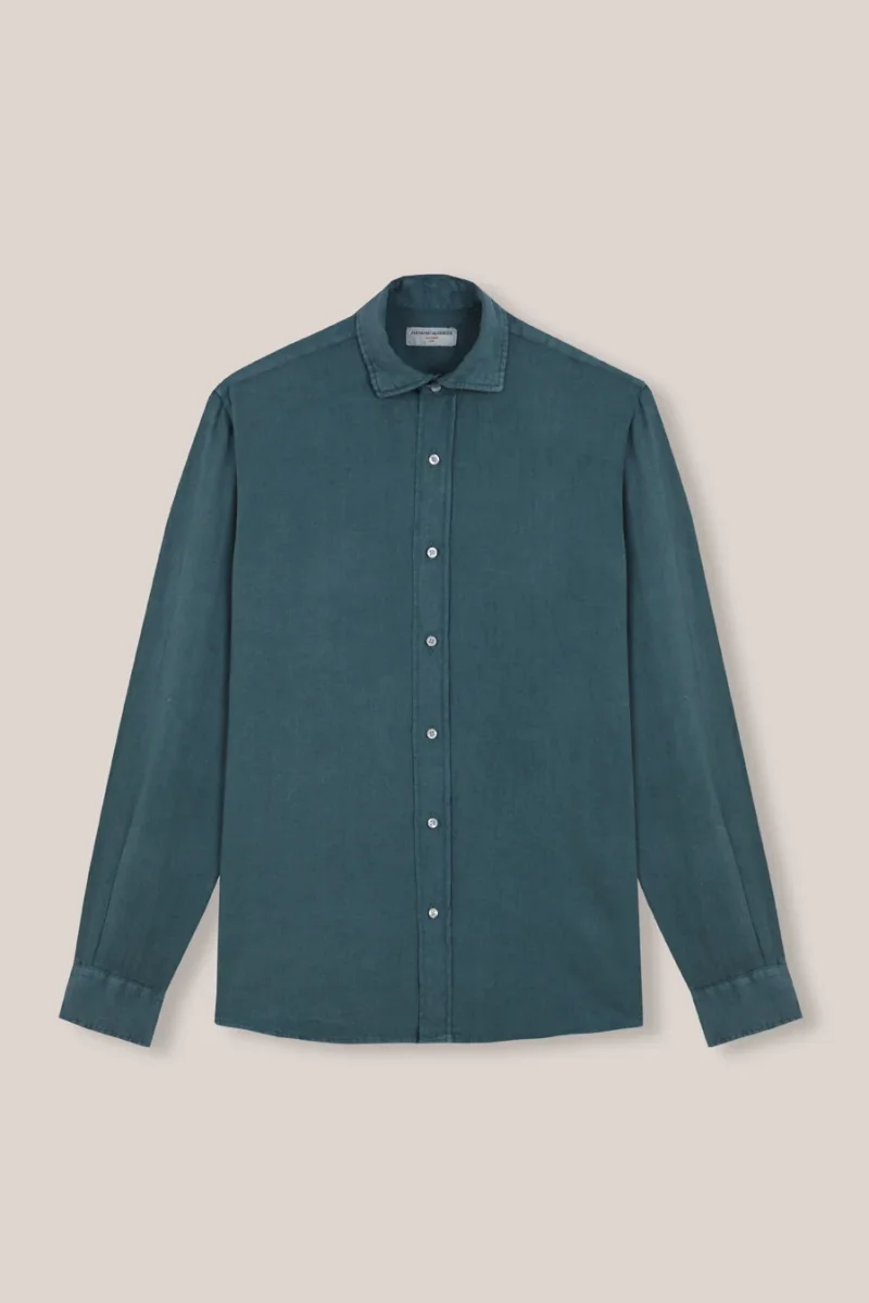 Camisa de Lino - Verde Botella - Imagen 2
