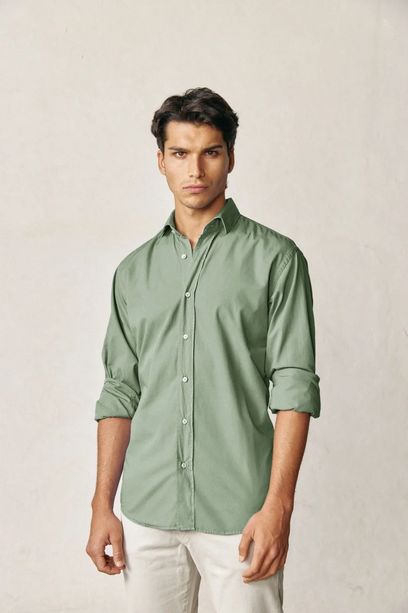 Camisa de Popelin - Verde - Imagen 2