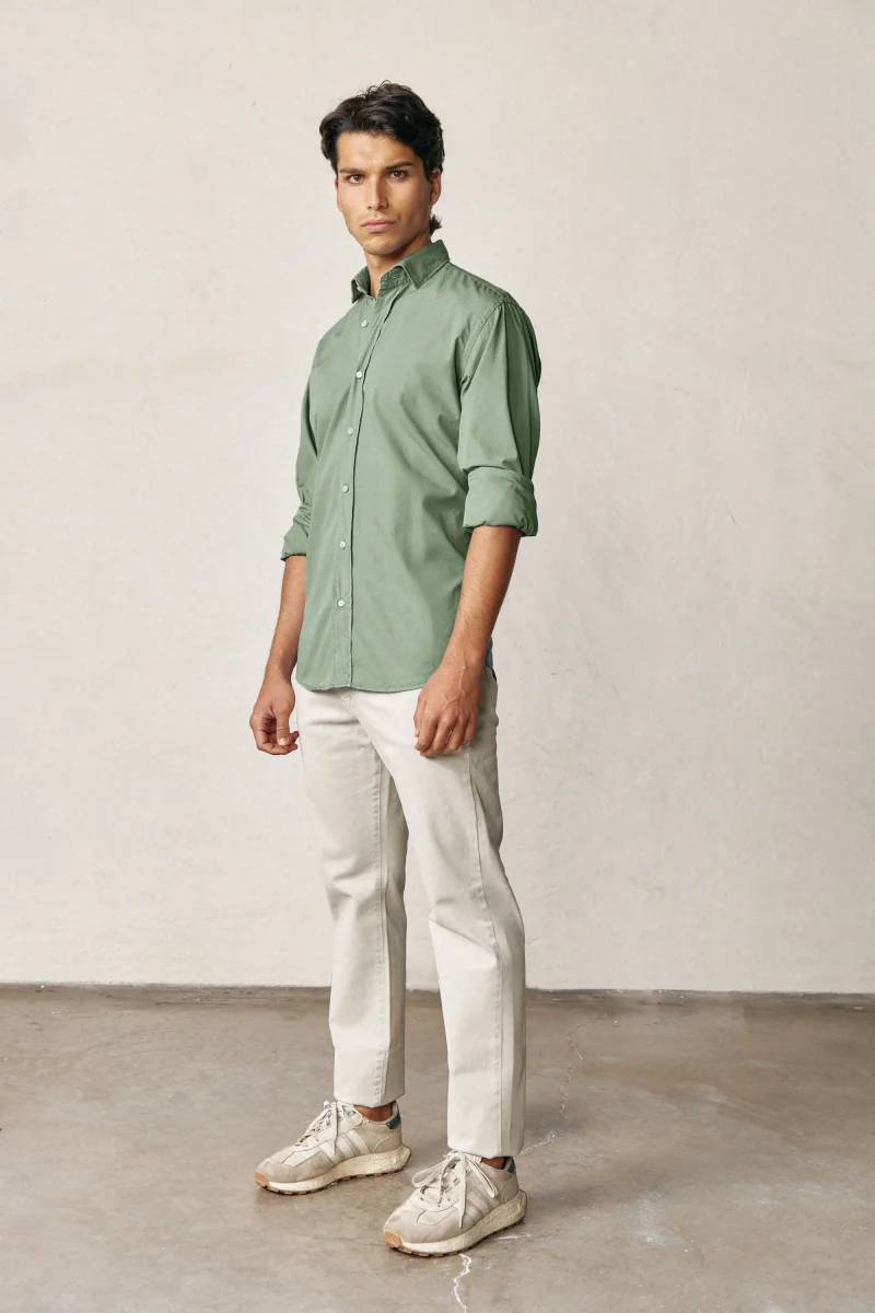 Camisa de Popelin - Verde - Imagen 3