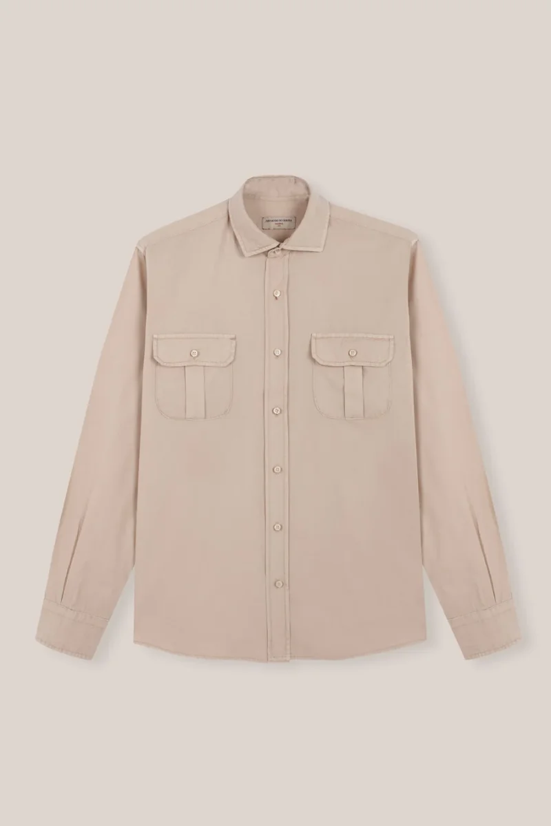 Camisa De Popelín Dos Bolsillos - Camel - Imagen 5