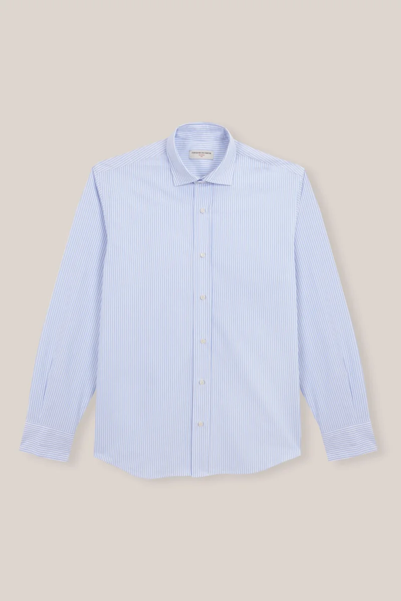 Camisa de Algodón - Rayas Azules y Blancas
