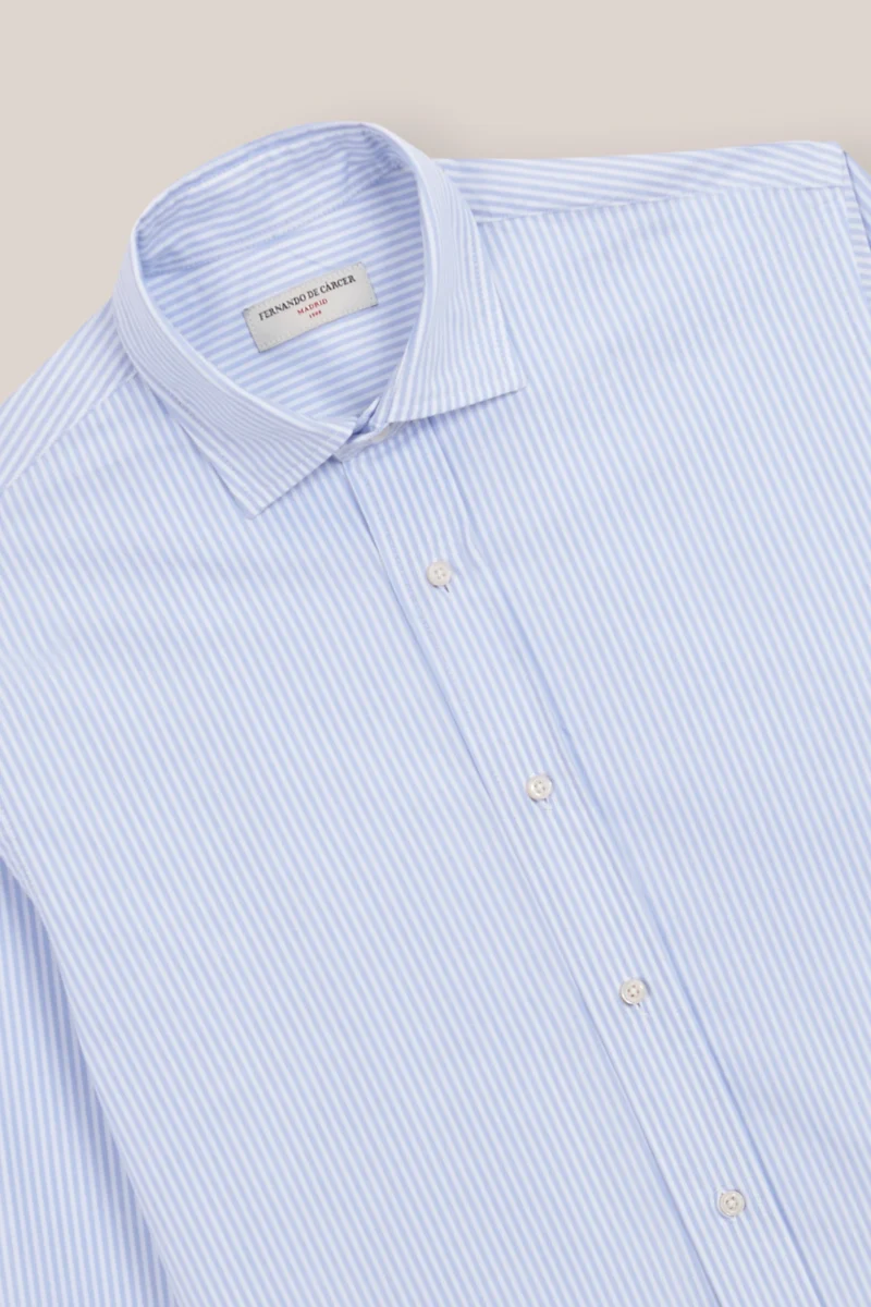 Camisa de Algodón - Rayas Azules y Blancas - Imagen 3