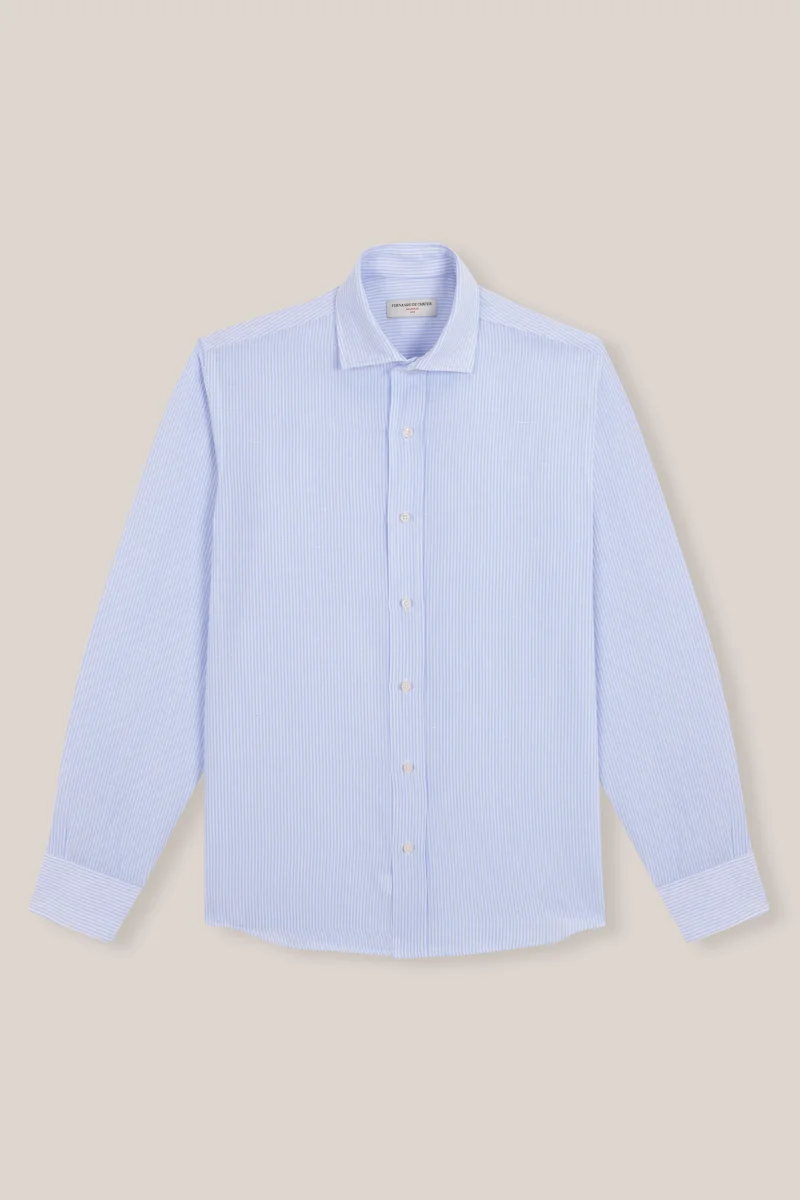 Camisa de Algodón - Rayas Azules Y Blancas - Imagen 2