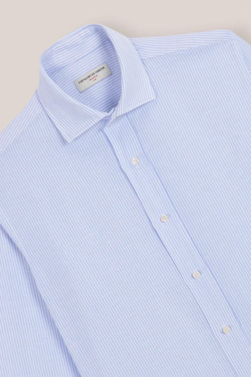 Camisa de Algodón - Rayas Azules Y Blancas - Imagen 3