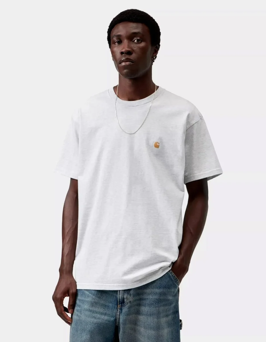 Camiseta CARHARTT WIP CHASE - Ash Heather / Gold