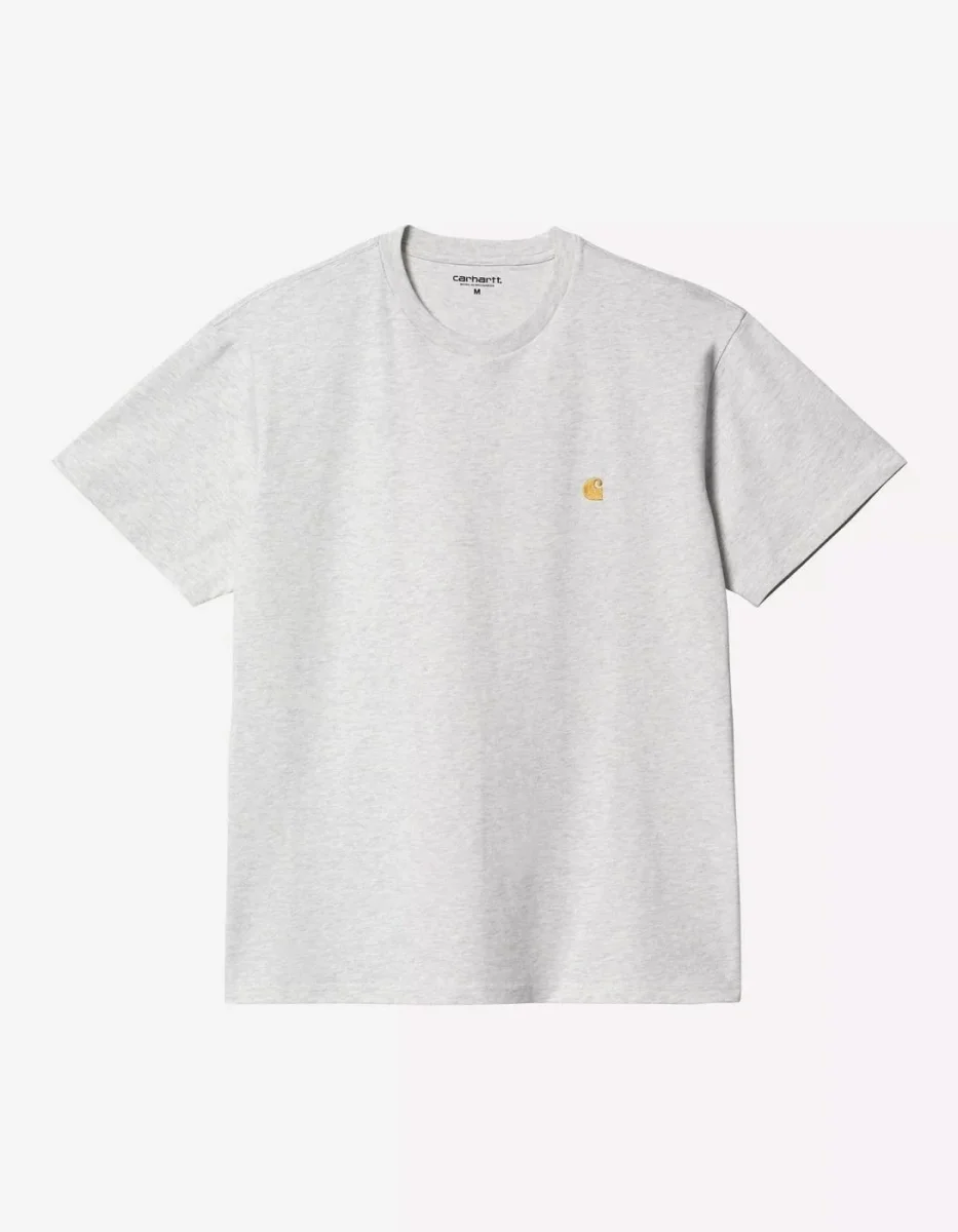 Camiseta CARHARTT WIP CHASE - Ash Heather / Gold - Imagen 5