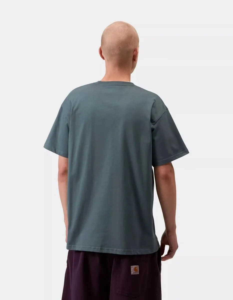 Camiseta CARHARTT WIP CHASE - Cozy Blue / Gold - Imagen 3