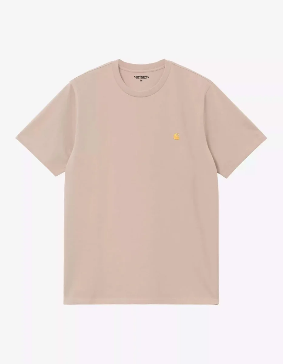 Camiseta CARHARTT WIP CHASE - Fleur De Sel / Gold - Imagen 5