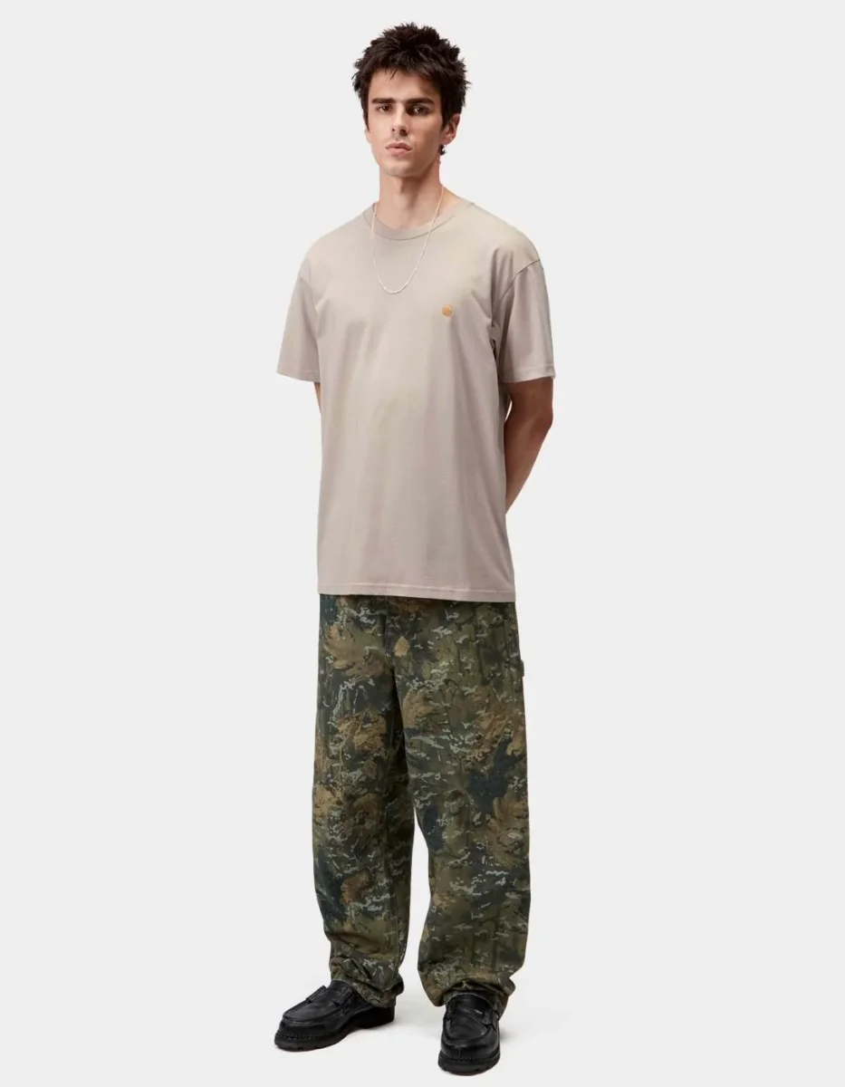 Camiseta CARHARTT WIP CHASE - Fleur De Sel / Gold - Imagen 4