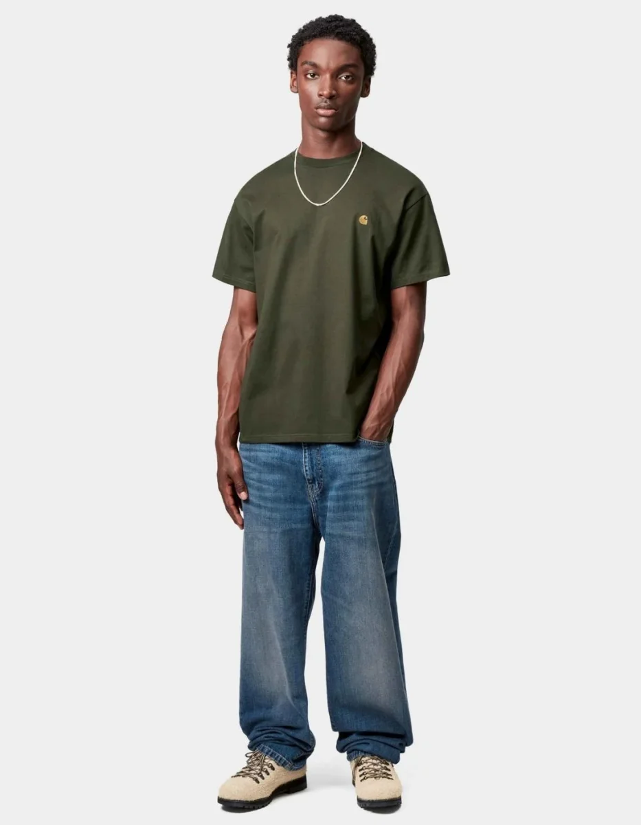 Camiseta CARHARTT WIP CHASE - Olive / Gold - Imagen 4