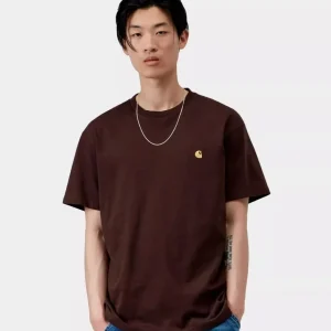 Camiseta CARHARTT WIP CHASE - Palisander / Gold