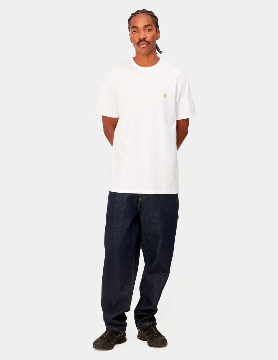 Camiseta CARHARTT WIP CHASE- White / Gold - Imagen 4