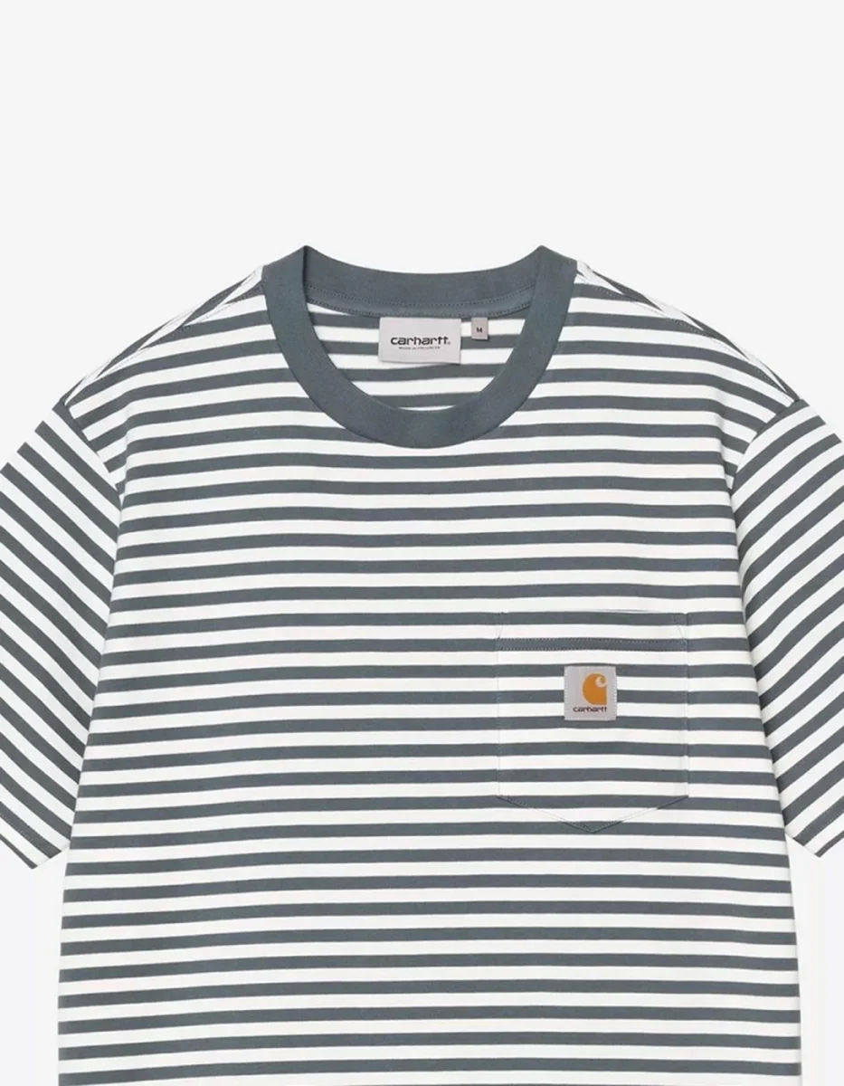 Camiseta CARHARTT WIP EZRA POCKET - Cozy Blue / Wax - Imagen 3