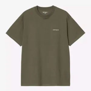 Camiseta CARHARTT WIP SCRIPT EMBROIDERY - Leaf / White