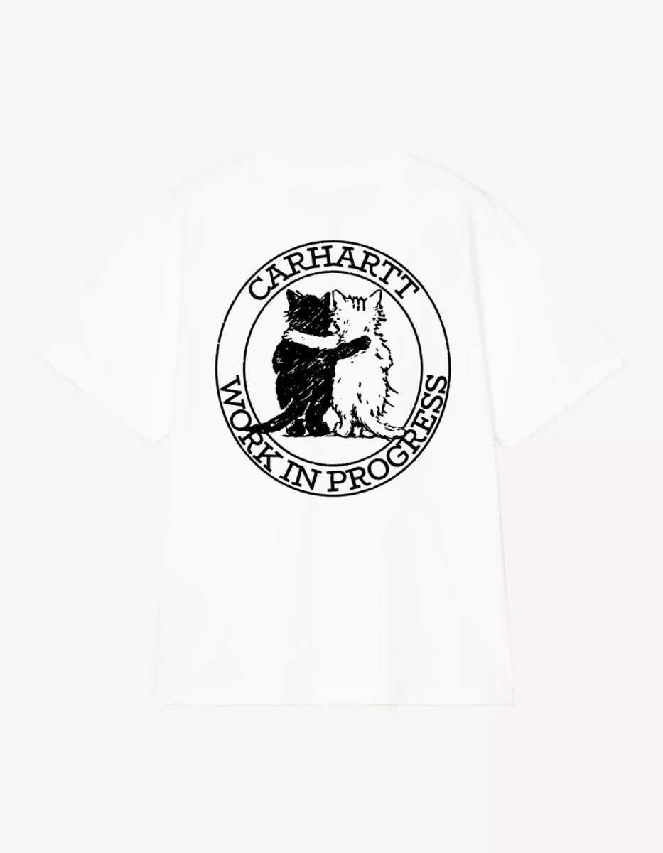 Camiseta CARHARTT WIP W' HUGGING CATS - White - Imagen 5