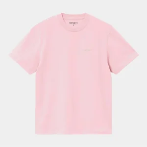 Camiseta CARHARTT WIP W' SCRIPT EMBROIDERY - Air Pink / Wax