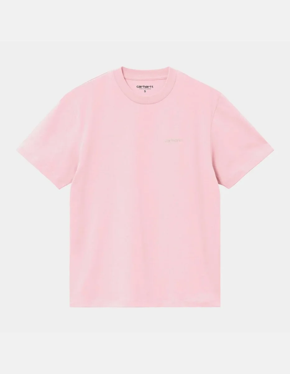 Camiseta CARHARTT WIP W' SCRIPT EMBROIDERY - Air Pink / Wax