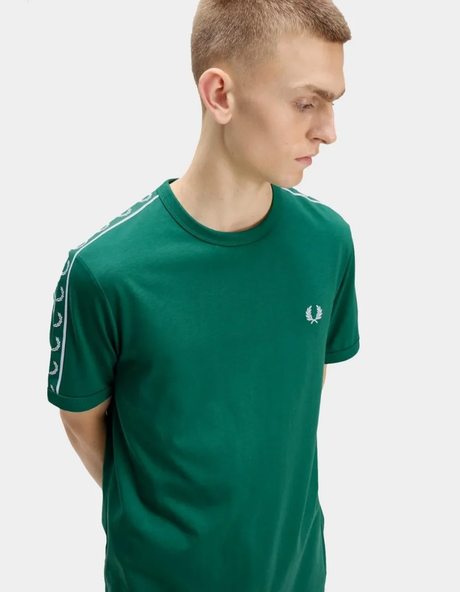 Camiseta FRED PERRY CONTRAST TAPE RINGER - Sport Green - Imagen 5