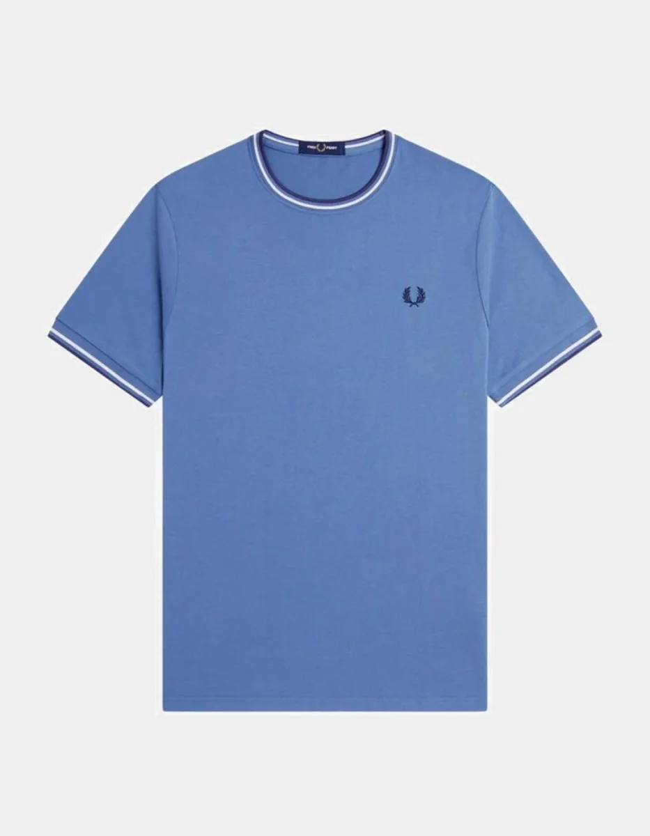Camiseta FRED PERRY M1588 - Ace Blue/Snow White/Tennis Blue - Imagen 2
