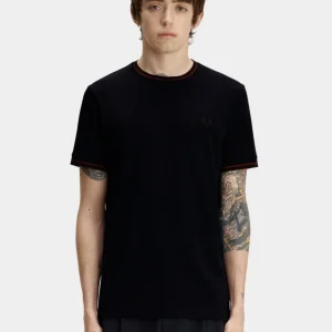 Camiseta FRED PERRY M1588 - Navy/Brandy/Rich Brown