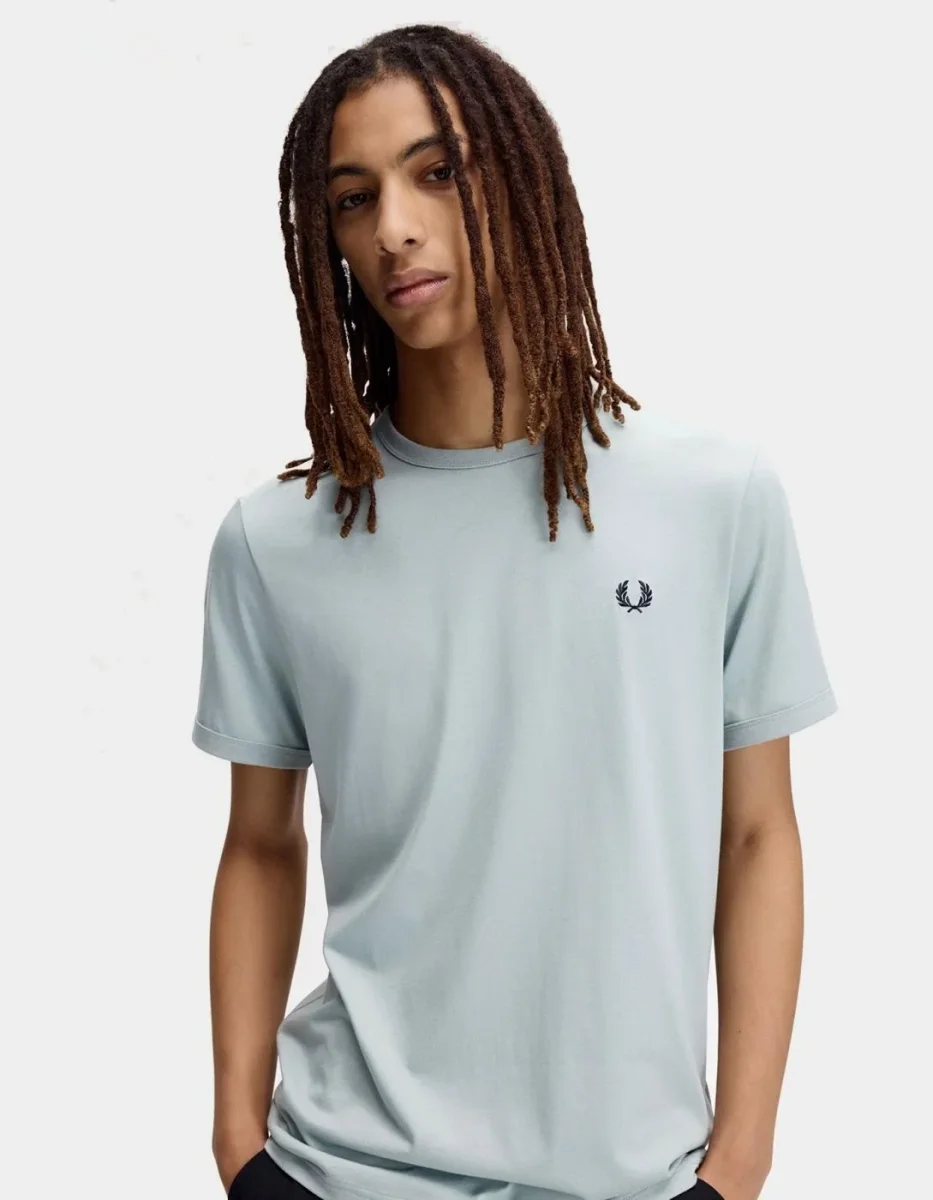 Camiseta FRED PERRY M3519 - Silver Blue - Imagen 4