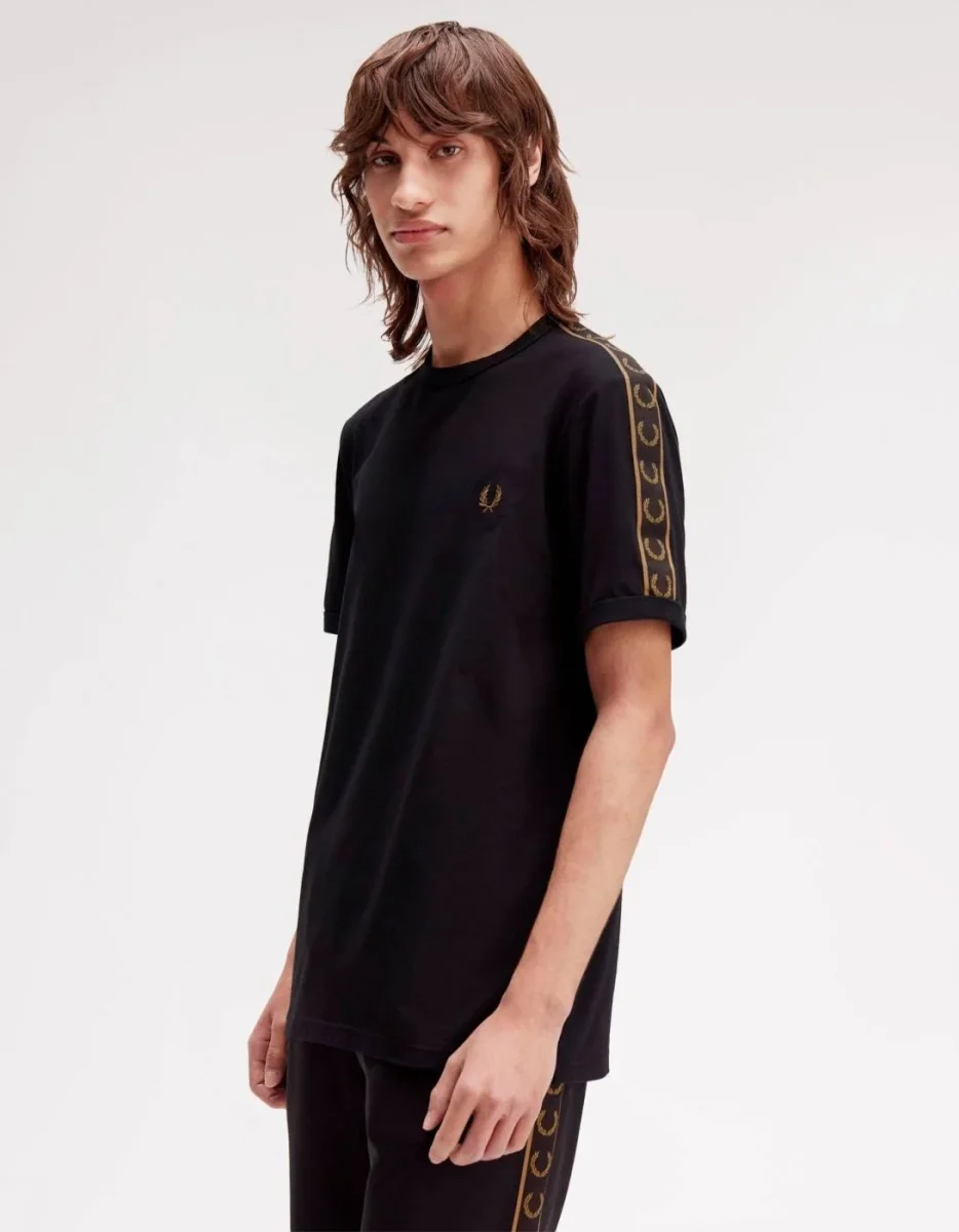 Camiseta FRED PERRY M4613 - Black/Shadedston - Imagen 4
