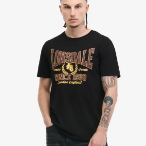 Camiseta LONSDALE AYCLIFFE - Black/Oxblood/Yellow