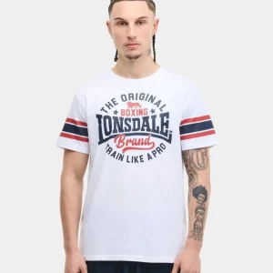 Camiseta LONSDALE BARTON - White/Dark Navy/Dark Red