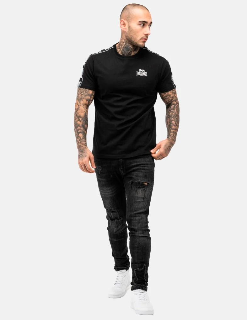 Camiseta LONSDALE BRINDISTER - Black/White - Imagen 4
